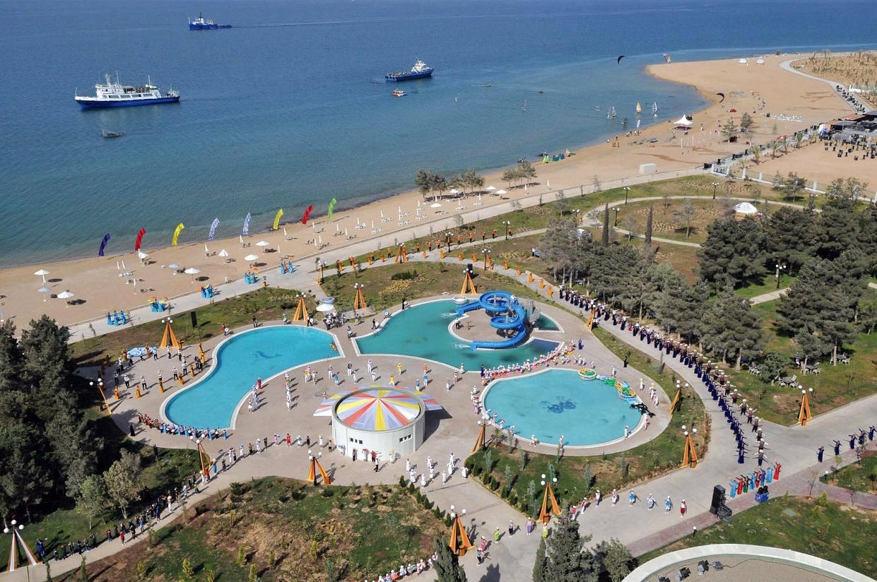 Aqua parks in Summer and Caspian Sea.